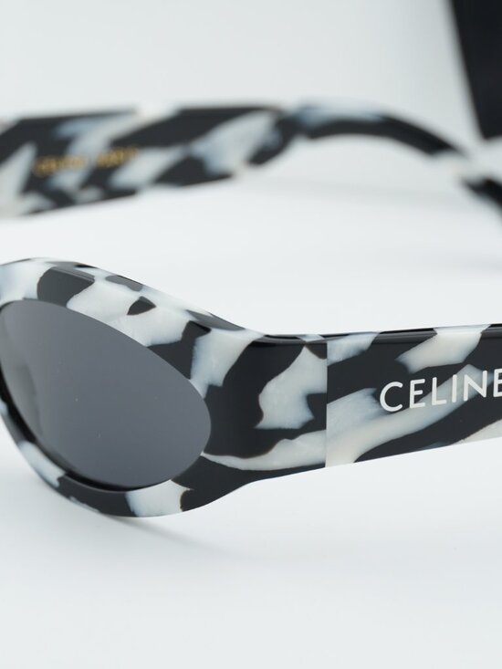 Celine CL40288I 04A Cat Eye Sunglasses– Black and White Zebra\\Grey